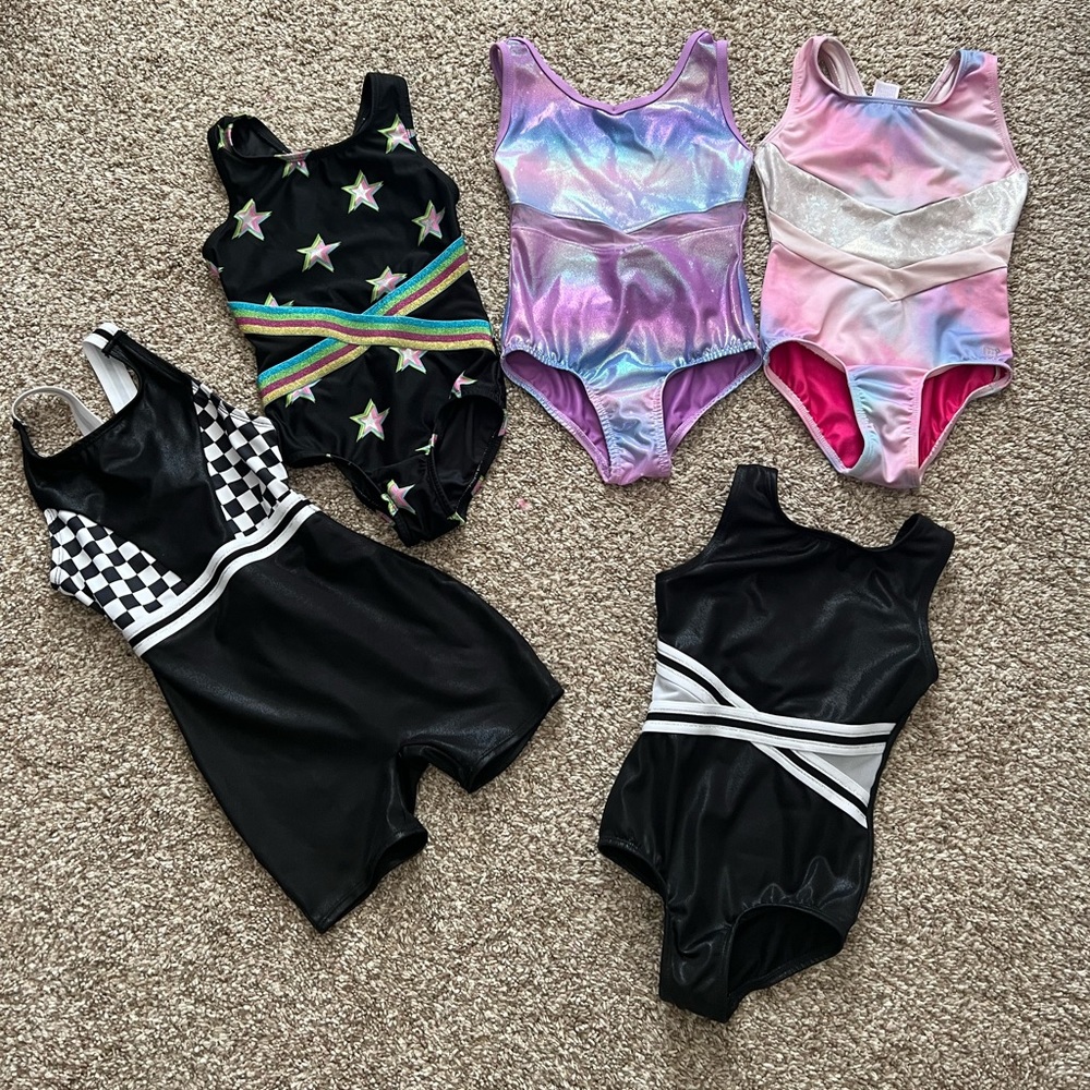 Bundle of 5 girls leotards XS